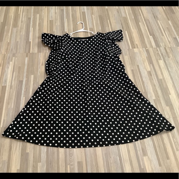 Lane Bryant Ruffle Sleeve Polka Dot Fit and Flare Dress 14/16 - Picture 3 of 9